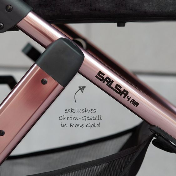 ABC Design Kombi-Kinderwagen Salsa 4 Air - inkl. Babywanne & Sportsitz - Diamond Edition - Rose Gold