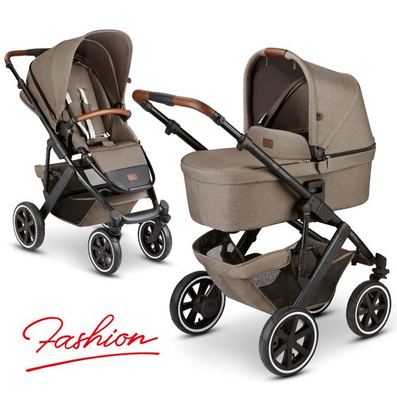 ABC Design Kombi-Kinderwagen Salsa 4 Air - inkl. Babywanne & Sportsitz - Fashion Edition - Nature