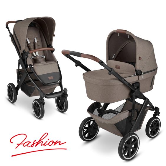 ABC Design Kombi-Kinderwagen Salsa 4 Air - inkl. Babywanne & Sportsitz - Fashion Edition - Nature