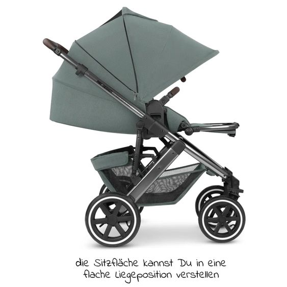 ABC Design Kombi-Kinderwagen Salsa 4 Air - inkl. Babywanne & Sportsitz mit Wickeltasche & XXL Zubehörpaket - Aloe