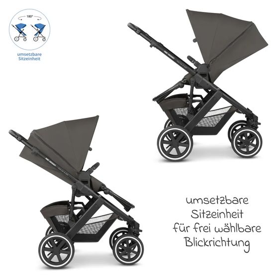 ABC Design Kombi-Kinderwagen Salsa 4 Air - inkl. Babywanne & Sportsitz mit Wickeltasche & XXL Zubehörpaket - Cloud