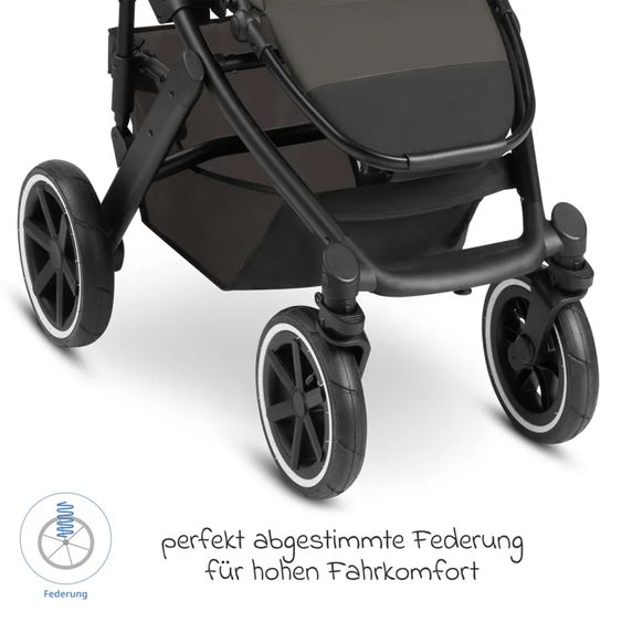 ABC Design Kombi-Kinderwagen Salsa 4 Air - inkl. Babywanne & Sportsitz mit Wickeltasche & XXL Zubehörpaket - Cloud