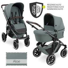 Salsa 4 Air baby carriage - incl. carrycot & sports seat with XXL accessory pack - Aloe