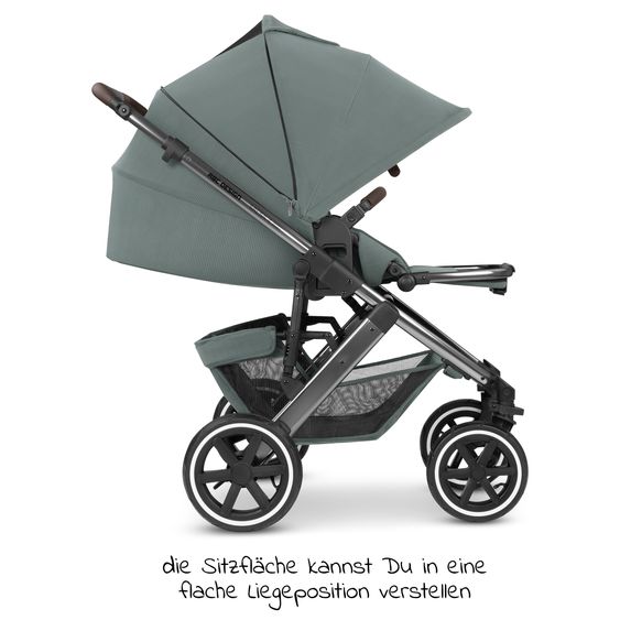 ABC Design Kombi-Kinderwagen Salsa 4 Air - inkl. Babywanne & Sportsitz mit XXL Zubehörpaket - Aloe