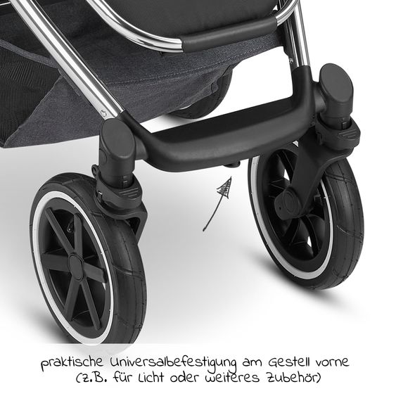 ABC Design Passeggino Salsa 4 Air - incluso navicella e seggiolino sportivo con pacchetto accessori XXL - Asfalto