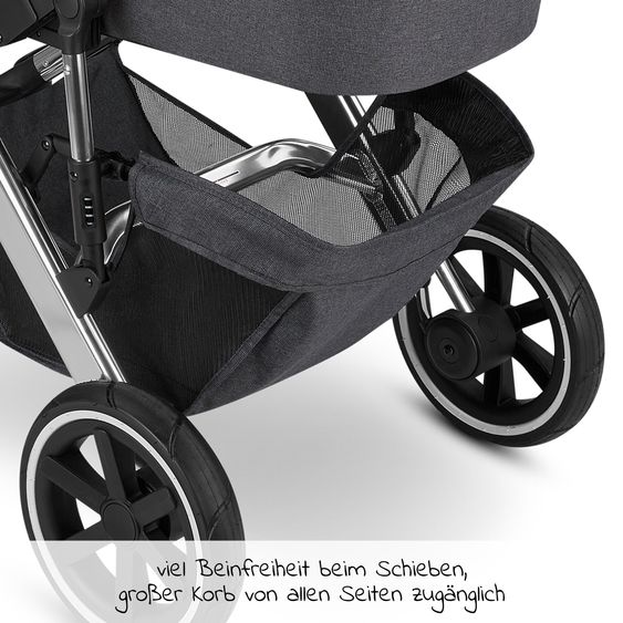 ABC Design Passeggino Salsa 4 Air - incluso navicella e seggiolino sportivo con pacchetto accessori XXL - Asfalto