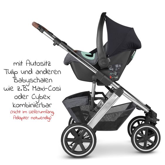 ABC Design Passeggino Salsa 4 Air - incluso navicella e seggiolino sportivo con pacchetto accessori XXL - Asfalto