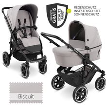Kombi-Kinderwagen Salsa 4 Air - inkl. Babywanne & Sportsitz mit XXL Zubehörpaket - Biscuit