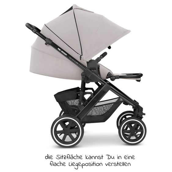 ABC Design Kombi-Kinderwagen Salsa 4 Air - inkl. Babywanne & Sportsitz mit XXL Zubehörpaket - Biscuit