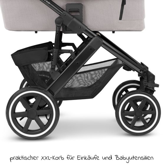 ABC Design Kombi-Kinderwagen Salsa 4 Air - inkl. Babywanne & Sportsitz mit XXL Zubehörpaket - Biscuit