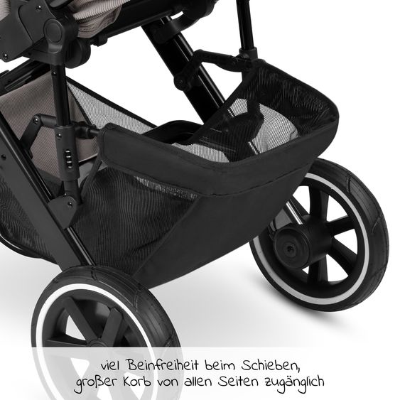 ABC Design Kombi-Kinderwagen Salsa 4 Air - inkl. Babywanne & Sportsitz mit XXL Zubehörpaket - Biscuit