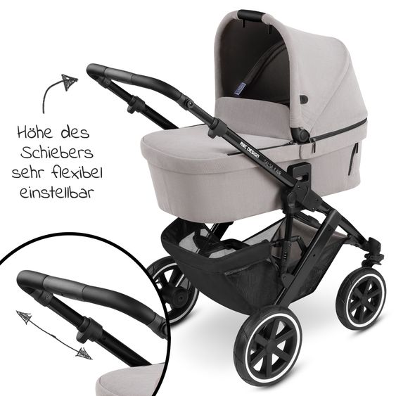 ABC Design Kombi-Kinderwagen Salsa 4 Air - inkl. Babywanne & Sportsitz mit XXL Zubehörpaket - Biscuit