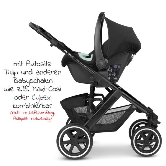 ABC Design Kombi-Kinderwagen Salsa 4 Air - inkl. Babywanne & Sportsitz mit XXL Zubehörpaket - Biscuit