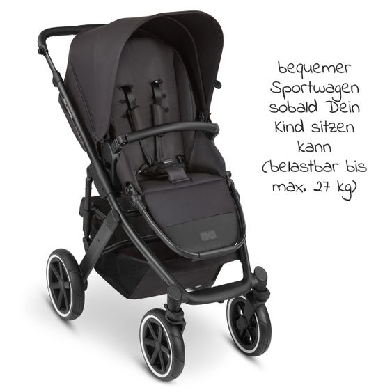 ABC Design Kombi-Kinderwagen Salsa 4 Air - inkl. Babywanne & Sportsitz mit XXL Zubehörpaket - Classic Edition - Ink