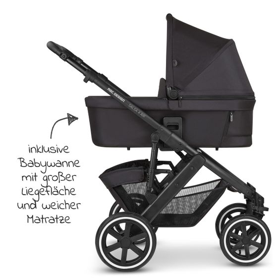 ABC Design Kombi-Kinderwagen Salsa 4 Air - inkl. Babywanne & Sportsitz mit XXL Zubehörpaket - Classic Edition - Ink