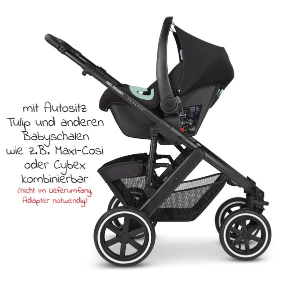 ABC Design Kombi-Kinderwagen Salsa 4 Air - inkl. Babywanne & Sportsitz mit XXL Zubehörpaket - Classic Edition - Ink