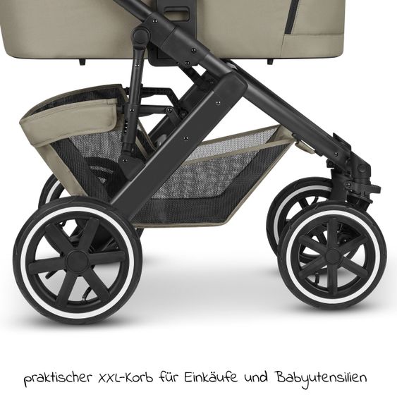 ABC Design Kombi-Kinderwagen Salsa 4 Air - inkl. Babywanne & Sportsitz mit XXL Zubehörpaket - Classic Edition - Reed