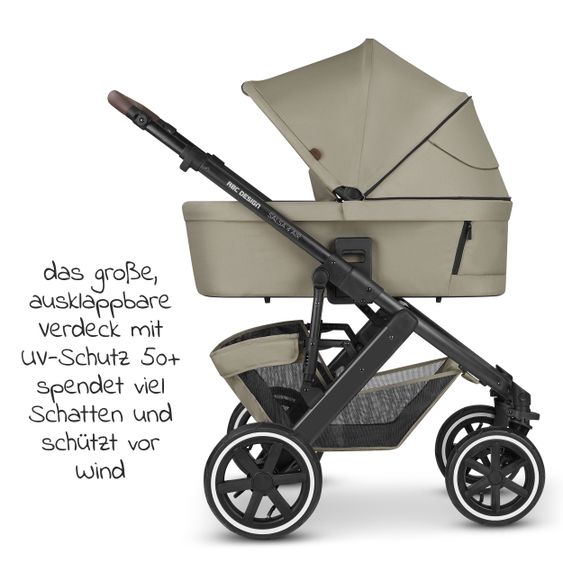 ABC Design Kombi-Kinderwagen Salsa 4 Air - inkl. Babywanne & Sportsitz mit XXL Zubehörpaket - Classic Edition - Reed