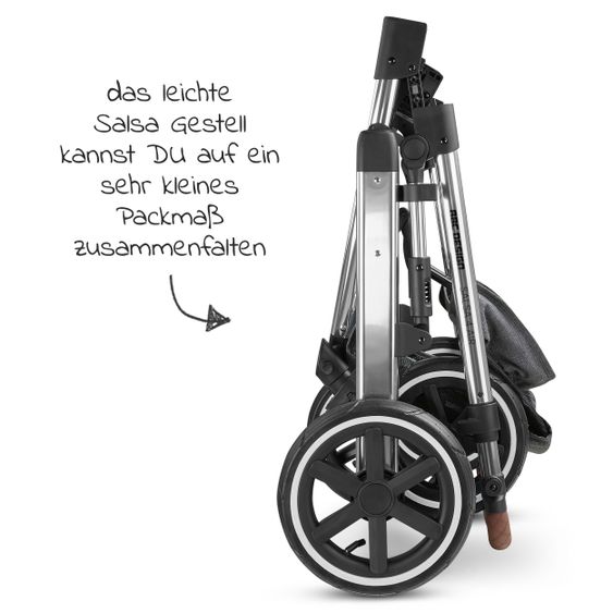 ABC Design Kombi-Kinderwagen Salsa 4 Air - inkl. Babywanne & Sportsitz mit XXL Zubehörpaket - Diamond Edition - Asphalt