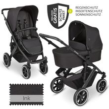 Salsa 4 Air baby carriage - incl. carrycot & sports seat with XXL accessory pack - Ink