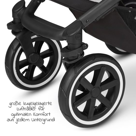 ABC Design Kombi-Kinderwagen Salsa 4 Air - inkl. Babywanne & Sportsitz mit XXL Zubehörpaket - Ink