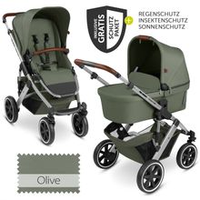 Kombi-Kinderwagen Salsa 4 Air - inkl. Babywanne & Sportsitz mit XXL Zubehörpaket - Olive