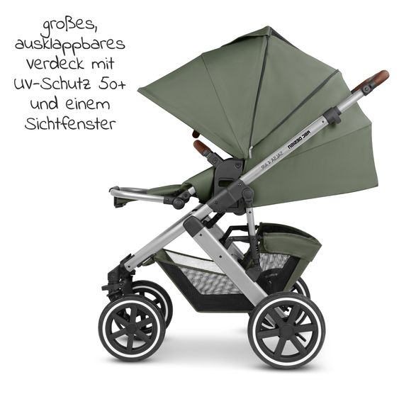 ABC Design Passeggino Salsa 4 Air - incluso navicella e seggiolino sportivo con pacchetto accessori XXL - Olive