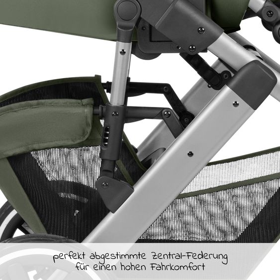 ABC Design Passeggino Salsa 4 Air - incluso navicella e seggiolino sportivo con pacchetto accessori XXL - Olive