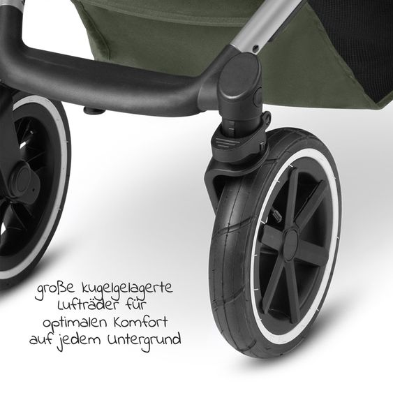 ABC Design Passeggino Salsa 4 Air - incluso navicella e seggiolino sportivo con pacchetto accessori XXL - Olive