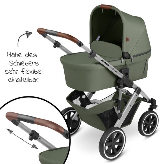 ABC Design Passeggino Salsa 4 Air - incluso navicella e seggiolino sportivo con pacchetto accessori XXL - Olive