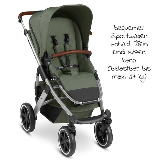 ABC Design Passeggino Salsa 4 Air - incluso navicella e seggiolino sportivo con pacchetto accessori XXL - Olive