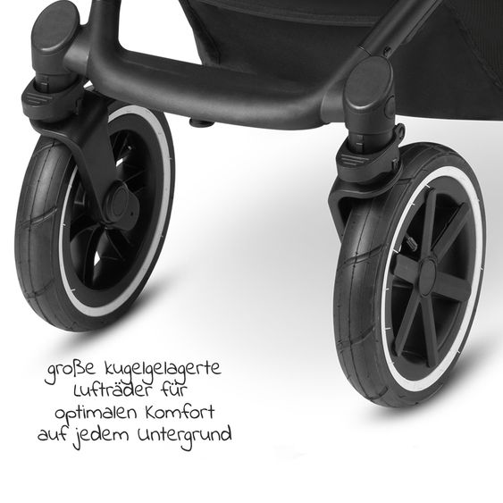 ABC Design Passeggino Salsa 4 Air - incluso navicella e seggiolino sportivo con pacchetto accessori XXL - Pino