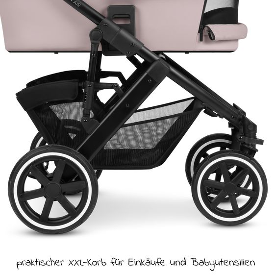 ABC Design Kombi-Kinderwagen Salsa 4 Air - inkl. Babywanne & Sportsitz mit XXL Zubehörpaket - Pure Edition - Berry