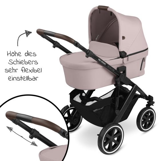 ABC Design Kombi-Kinderwagen Salsa 4 Air - inkl. Babywanne & Sportsitz mit XXL Zubehörpaket - Pure Edition - Berry