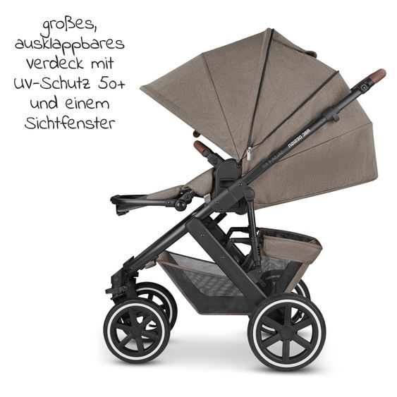 ABC Design Kombi-Kinderwagen Salsa 4 Air - inkl. Babywanne & Sportsitz mit XXL Zubehörpaket - Pure Edition - Nature