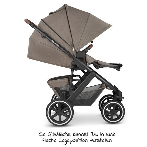 ABC Design Kombi-Kinderwagen Salsa 4 Air - inkl. Babywanne & Sportsitz mit XXL Zubehörpaket - Pure Edition - Nature