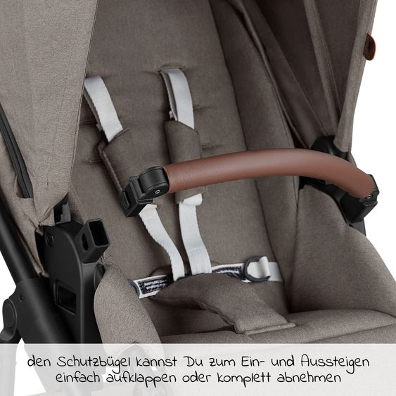 ABC Design Kombi-Kinderwagen Salsa 4 Air - inkl. Babywanne & Sportsitz mit XXL Zubehörpaket - Pure Edition - Nature