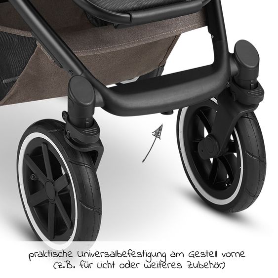 ABC Design Kombi-Kinderwagen Salsa 4 Air - inkl. Babywanne & Sportsitz mit XXL Zubehörpaket - Pure Edition - Nature