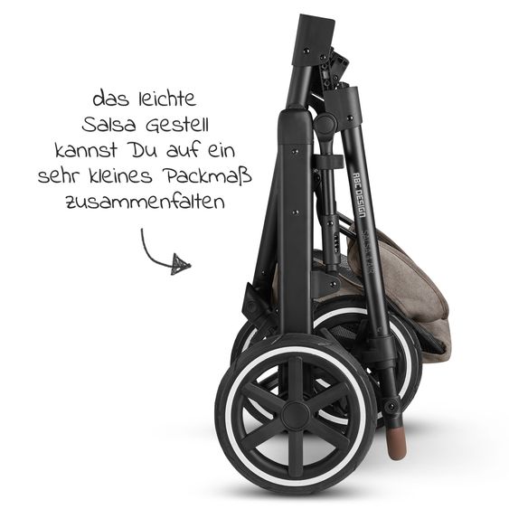 ABC Design Kombi-Kinderwagen Salsa 4 Air - inkl. Babywanne & Sportsitz mit XXL Zubehörpaket - Pure Edition - Nature