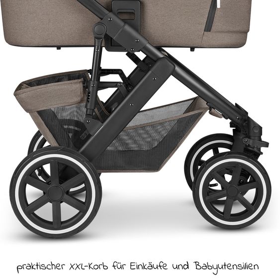 ABC Design Kombi-Kinderwagen Salsa 4 Air - inkl. Babywanne & Sportsitz mit XXL Zubehörpaket - Pure Edition - Nature