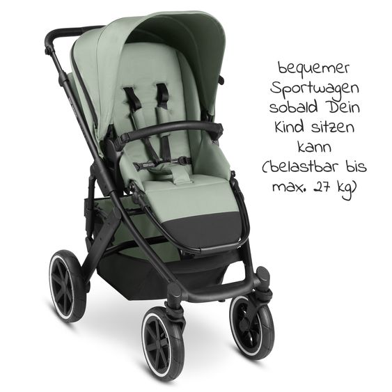 ABC Design Kombi-Kinderwagen Salsa 4 Air - inkl. Babywanne & Sportsitz - Pine