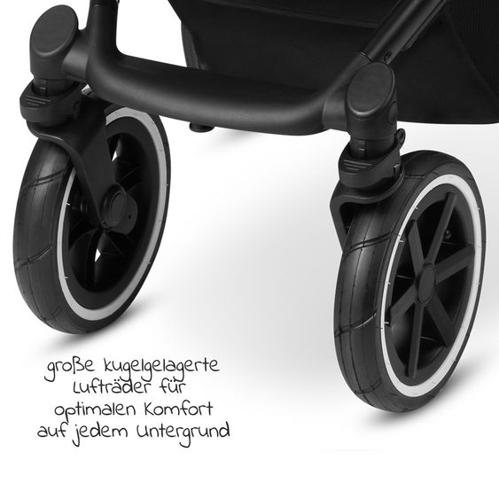 ABC Design Kombi-Kinderwagen Salsa 4 Air - inkl. Babywanne & Sportsitz - Pure Edition - Berry