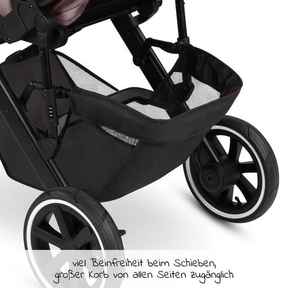 ABC Design Kombi-Kinderwagen Salsa 4 Air - inkl. Babywanne & Sportsitz - Pure Edition - Berry