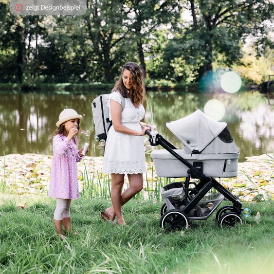 ABC Design Kombi-Kinderwagen Salsa 4 Air - inkl. Babywanne & Sportsitz - Pure Edition - Nature