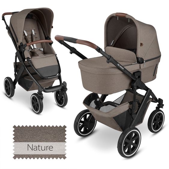 ABC Design Kombi-Kinderwagen Salsa 4 Air - inkl. Babywanne & Sportsitz - Pure Edition - Nature