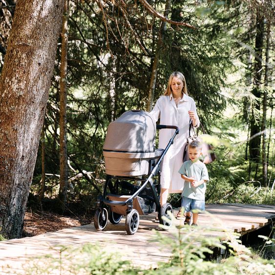 ABC Design Kombi-Kinderwagen Salsa 4 Air - inkl. Babywanne & Sportsitz - Pure Edition - Nature