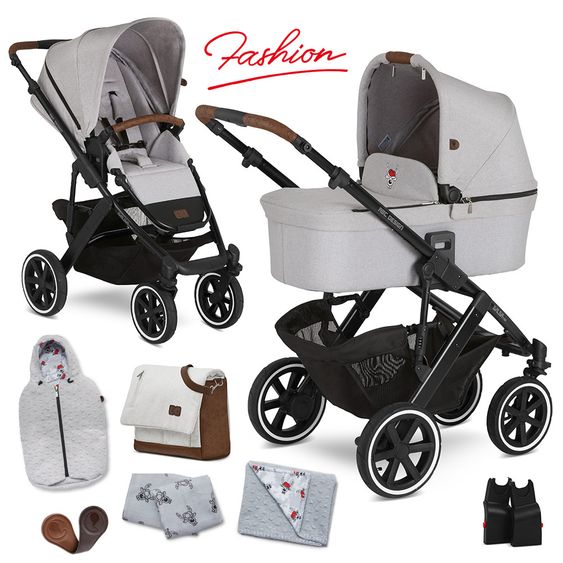 ABC Design Kombi-Kinderwagen Salsa 4 Air - inkl. Babywanne & Sportsitz und XXL ABC-Design Zubehörpaket - Fashion Edition - Deer