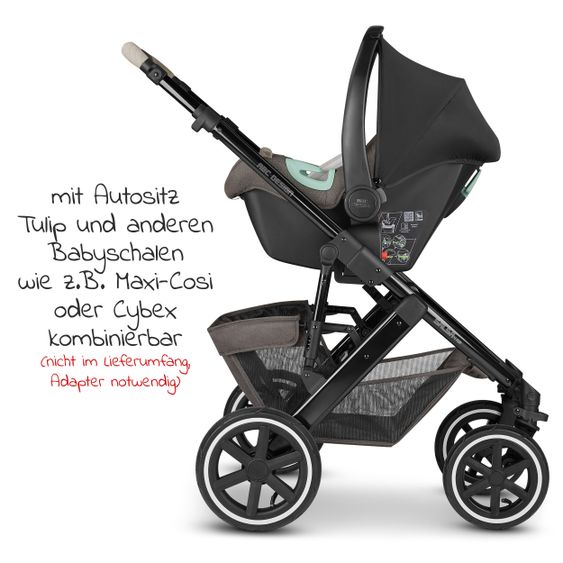 ABC Design Passeggino combinato Salsa 4 Air - incluso navicella, seggiolino sportivo e pacchetto accessori XXL - Diamond Edition - Herb