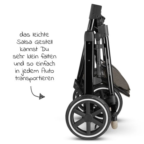 ABC Design Passeggino combinato Salsa 4 Air - incluso navicella, seggiolino sportivo e pacchetto accessori XXL - Diamond Edition - Herb