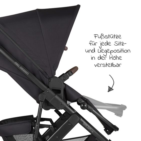 ABC Design Kombi-Kinderwagen Salsa 4 Air - inkl. Babywanne, Sportsitz und XXL Zubehör-Paket - Fashion Edition - Midnight